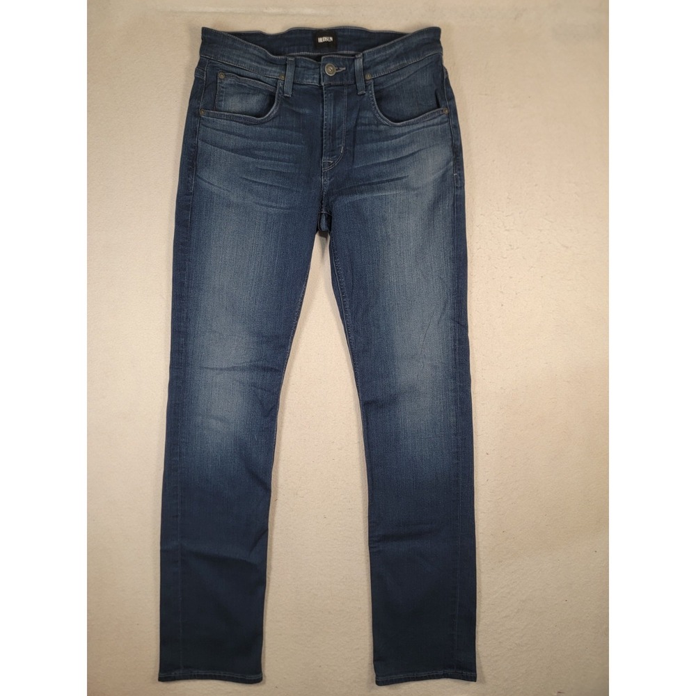 Hudson Byron Straight Leg Jeans Mens Size 33 Dark Wash Designer Denim Stretch